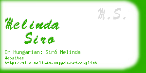 melinda siro business card