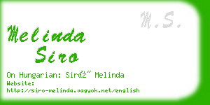 melinda siro business card